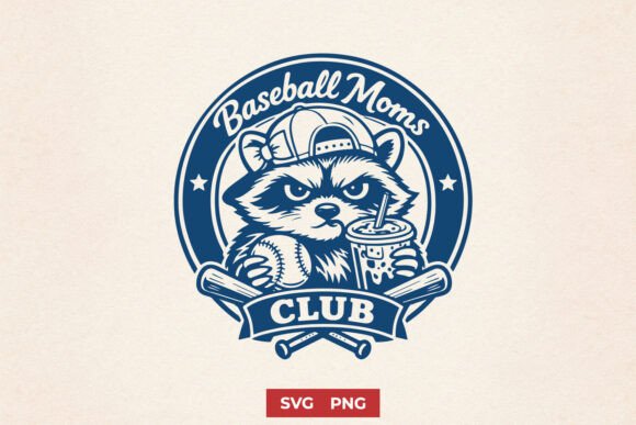 Baseball Moms Club SVG – Snarky Raccoon