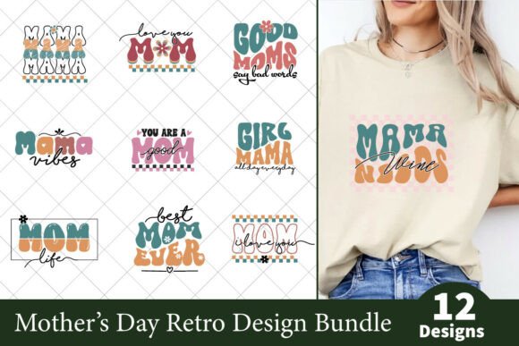 Mother’s Day Retro T-shirt Design Bundle
