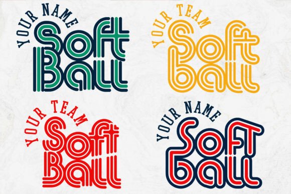 Retro Softball Team Template SVG